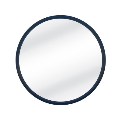 Cadre en bois Miroir rond 80x80 cm noir