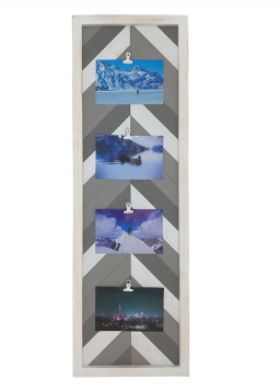 Planche à pinces pour photos en bois chevron