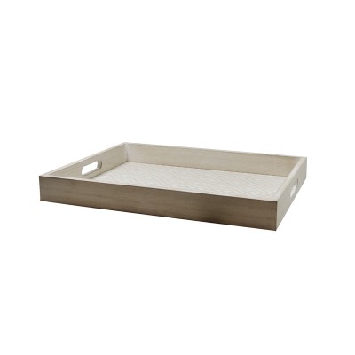 Plateau de service en bois à motif géométrique