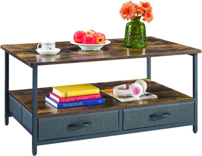 2 Tone Rustic Coffee Table With Drawers Bottom