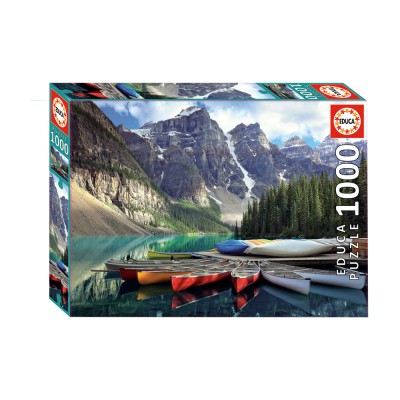 Canoes On Moraine Lake Banffalberta 