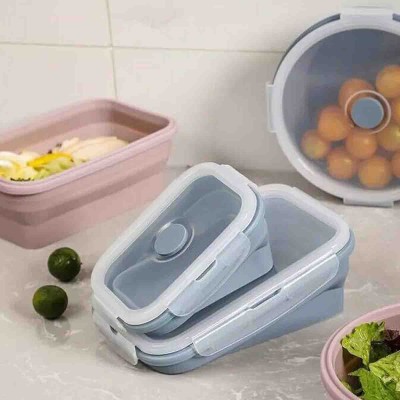 À LA CUISINE - Round Collapsible Silicone Food Container with Cover