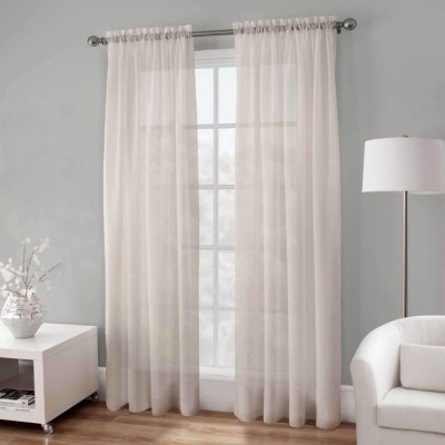 Basic Elegance - Panneau de voile semi-transparent avec pochette à baguette - 138 x 244 cm / Beige
