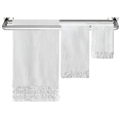 Essuie-mains Ruffled Cotton White 15x26in