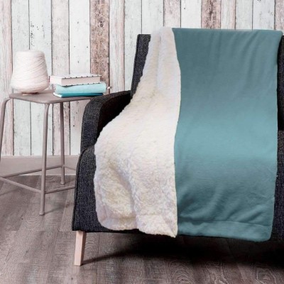 50x60" Microfleece Throw with Sherpa Reverse | Light Blue