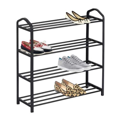 4-Tier Shoe Rack - Black