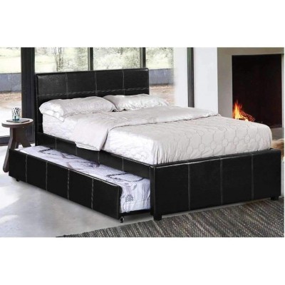 Cadre de lit avec lit gigogne double gris