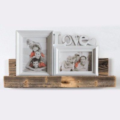 Cadre 2 photos Love - Blanc
