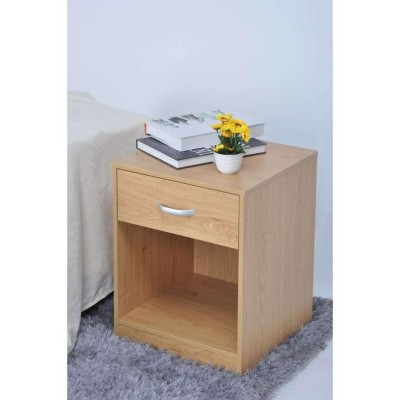Studio 707 - Table de chevet avec tiroir et rangement, noir