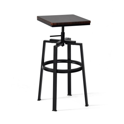 Amat - Tabouret de bar carré en noyer (ramassage en magasin seulement)