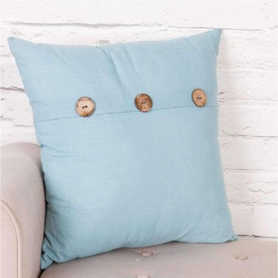 Coussin Lino avec Boutons en Bois