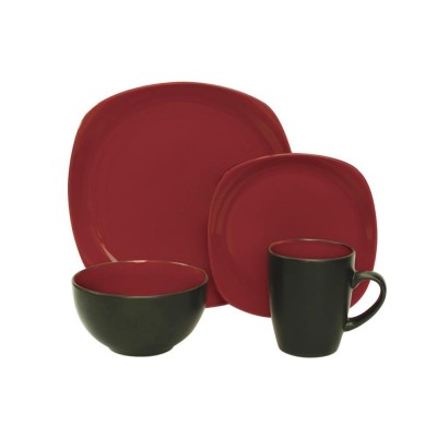 Service de vaisselle 16 pièces - rouge ou bleu