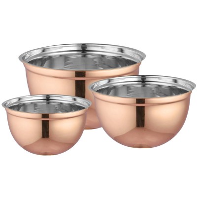 À la Cuisine - 3 Piece Copper Finish Mixing Bowls