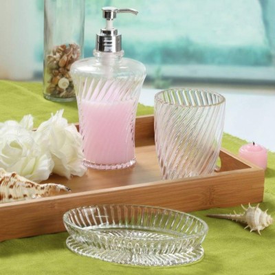 Ensemble d'accessoires de salle de bain en verre 3 pièces