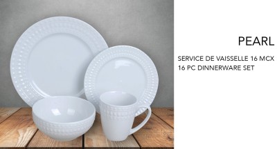 Service de vaisselle en relief PEARL, 16 pièces