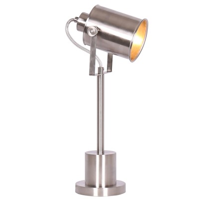 Lampe de bureau en nickel brossé avec tête réglable