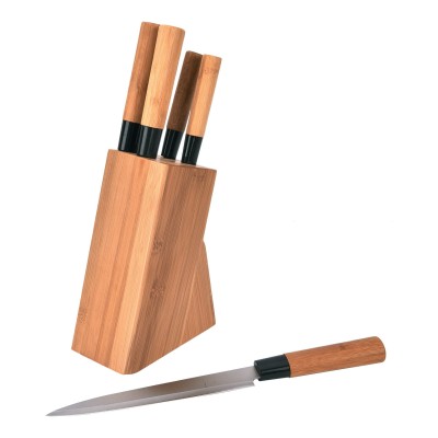 À la Cuisine - Ensemble de 5 couteaux avec bloc ﻿en bambou