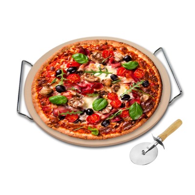 À la Cuisine - 15'' Pizza Stone Set with Pizza Cutter