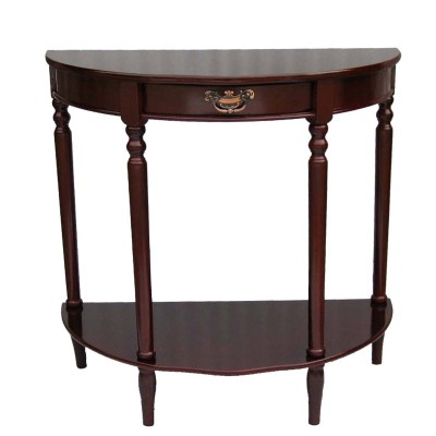 Table d'appoint demi-lune cerise foncé