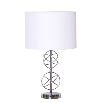 Lampe de table en métal avec abat-jour blanc