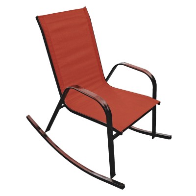 ​Fauteuil à bascule en acier et textilène - Rouge