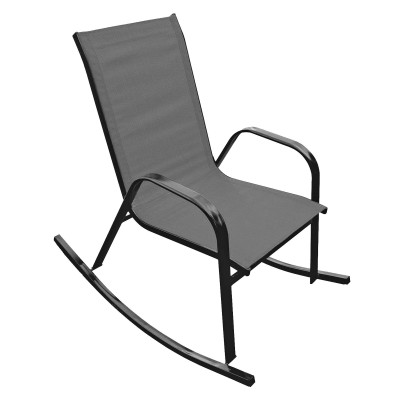 ​Fauteuil à bascule en acier et textilène - Charcoal