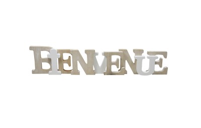 Signe en bois de Bienvenue