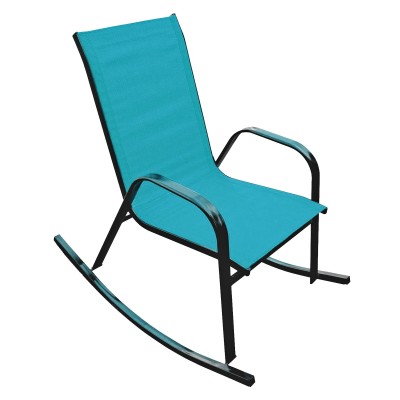​Fauteuil à bascule en acier et textilène - Aqua