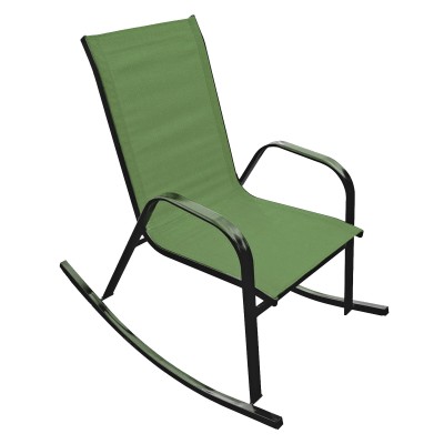 ​Fauteuil à bascule en acier et textilène - Vert