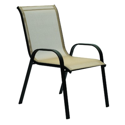 Chaise d'extérieur empilable en textilène - Taupe