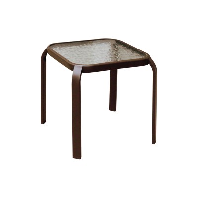 Table d'appoint carrée en acier bronze