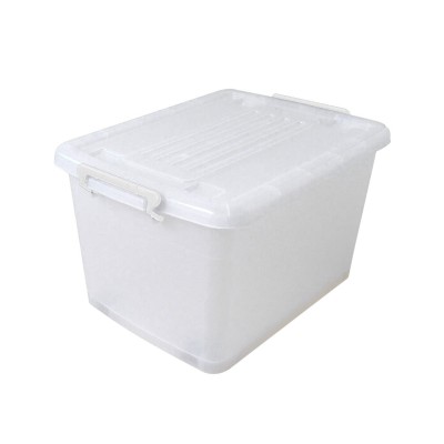 Bac de rangement transparent avec poignées de verrouillage et roulettes ​15 L