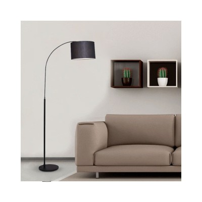Lampe sur pied arquée en métal noir