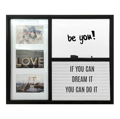 3-Opening Picture Frame with White Board & Letter Board