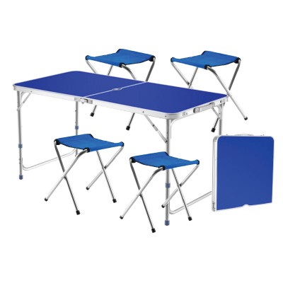 Table de camping pliable avec 4 tabourets
