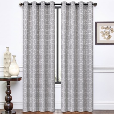 Chelsea -  Panneaux à œillets en jacquard gris argenté | 52x84" | Ensemble de 2