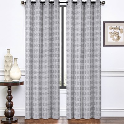 Renfrew - Panneaux à œillets en jacquard gris | 38x84" | Ensemble de 2