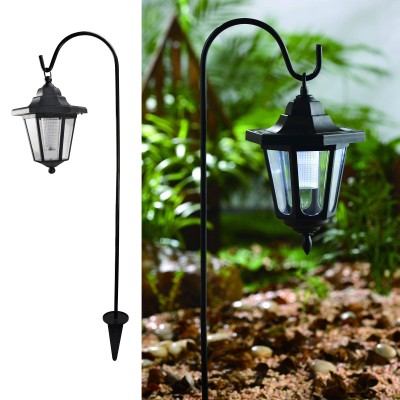 Lanterne solaire de jardin suspendue avec piquet