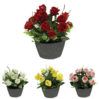 Arrangement floral en tissu varié