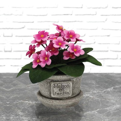 Maison et Jardin - Pot avec fleurs en tissu
