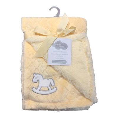 Couverture pour bébé en velours matelassé 30x40" à appliqués brodés en lurex