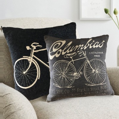 Coussin en jacquard chenille Bicyclette