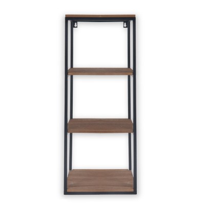 Étagère à 4 niveaux aspect chêne rustique