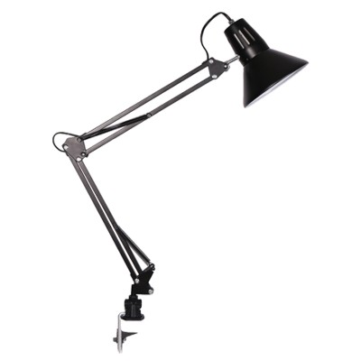 Lampe de bureau à bras pivotant en métal - Noir