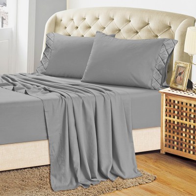 Ensemble de draps brodés de luxe en bambou