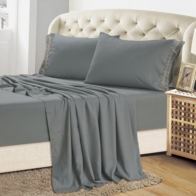 Ensemble de draps égyptien de luxe avec dentelle