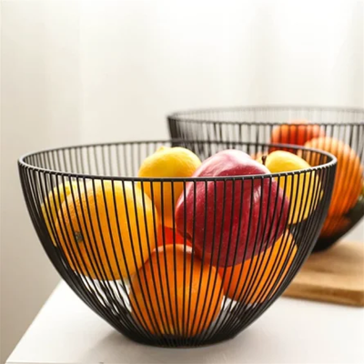Fruit Basket Black Wire Dia 25cm