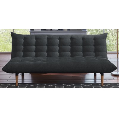 Large Dark Grey Sofa Bed with Tufted Back
