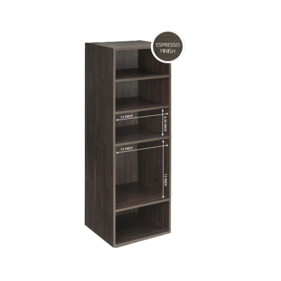 Armoire de rangement ajustable à 5 sections - Espresso