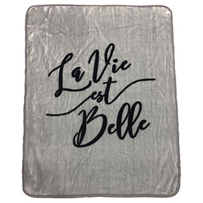 La Vie est Belle - Grey Plush Mink Throw 50x60"